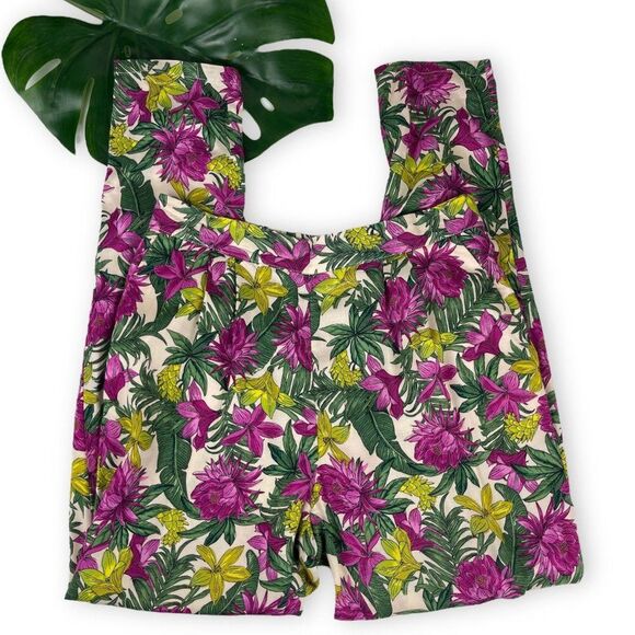 H&M High Waisted Tropical Floral Print Woven Pants - 6 - Picture 5 of 10